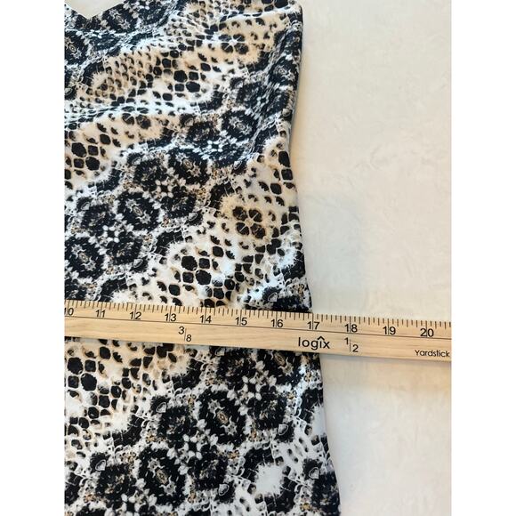 Adrienne Landau Slip Dress Maxi Black White Snakeskin Print Size‎ S Sexy Silky - Picture 12 of 13